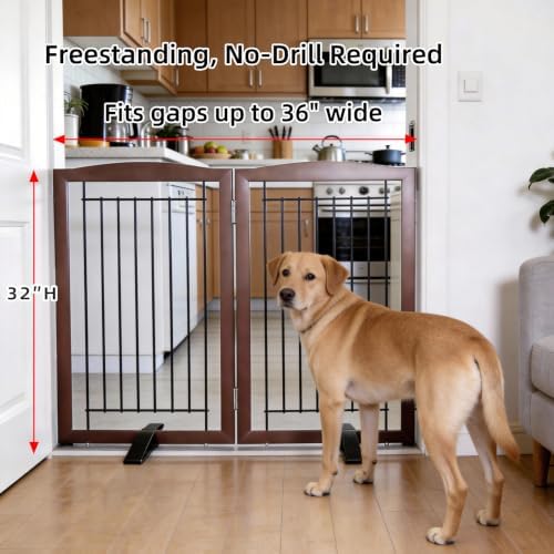 ZJSF Freestanding Dog Fence Indoor, Foldable Dog Gate - Image 2