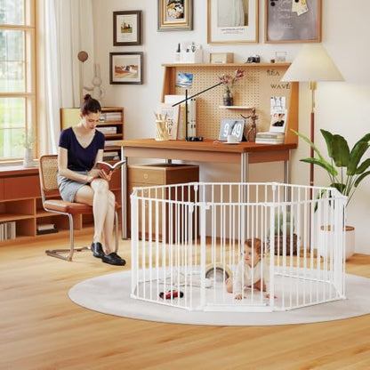 190" Extra Wide Baby Gate Playpen, Adjustable Baby Fence Play Yard - Image 2