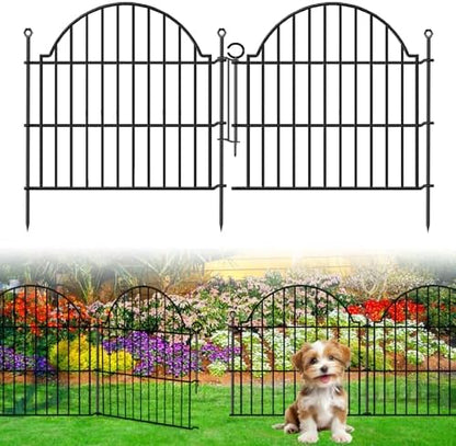 5 Panels No Dig Decorative Small Garden Fence by Blingluck