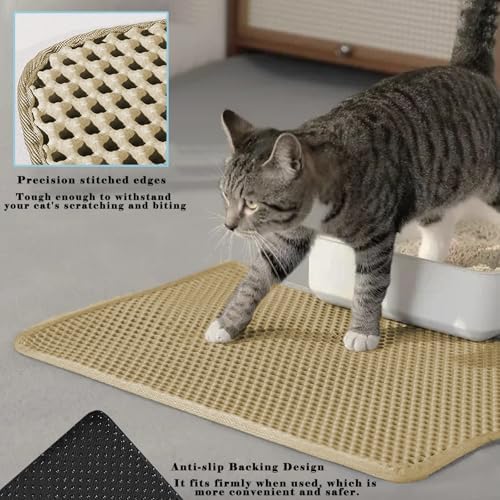 Cat Litter Mat, Honeycomb Double Layer Litter Trapping Mat - Image 3