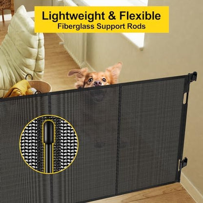 Reinforced 42" Tall x 100" Extra Wide Retractable Baby Gates - Image 3