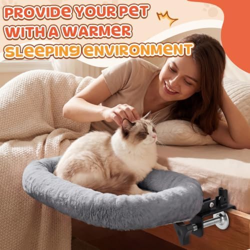 Lewtemi Bedside Pet Bed, Hanging Cat Hammock Attached to Bed or Desk - Image 6