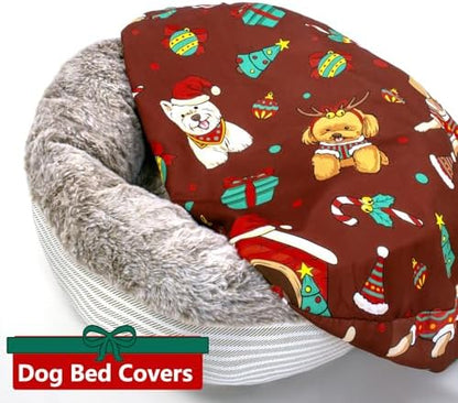 Round Dog Bed Cover Elastic Edged Washable Pet Bed Protector - Image 5