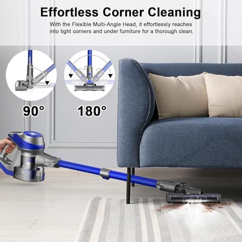 Intercleaner 23Ft Corded Vacuum, Large Dust Cup, LED Floor Brush - Image 3