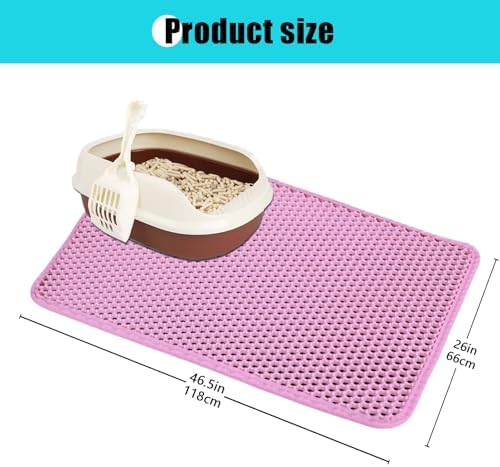 Cat Litter Mat 26"x46.5", Double Layer Waterproof Litterbox Mat - Image 3