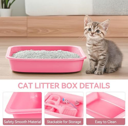 PAWISE Cat Litter Box Set, Small Kitten Starter Kit, Includes Litter Box - Image 5