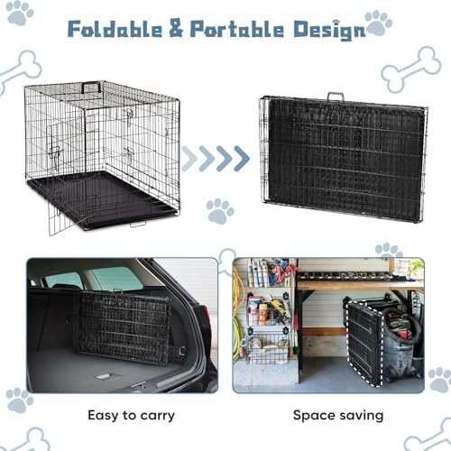 DUMOS 36 Inch Dog Crate, Foldable Small Medium Dog Cage Pet Kennel - Image 6