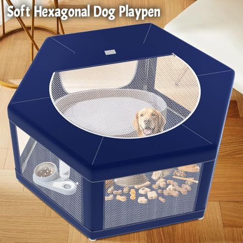 Hexagonal Dog playpen, 45 Inch Soft Puppy Playpen - Image 4