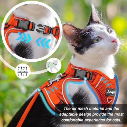 Cat Harness and Leash for Walking, 3 in 1 Adjustable Breathable Soft, Cat - Image 2