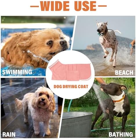 Dog Bathrobe Towel Dog Drying Coat Microfiber Absorbent Fast Drying Robes - Image 5