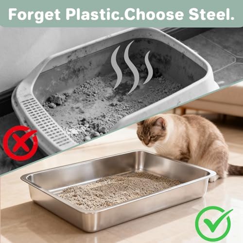 Low Entry Stainless Steel Cat Litter Box - Image 4