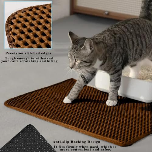 Cat Litter Mat, Double Layer Cat Litter Box Mat - Image 4