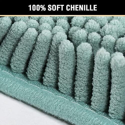 H.VERSAILTEX Bath Mat Bathroom Non Slip Extra Thick Chenille Rug 17" x 24" - Image 3