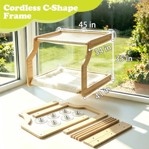 Cat Window Perch with 6 Strong Suction Cups, EZ Mount Double Stack - Image 4