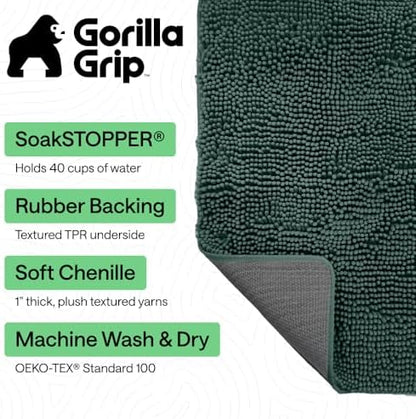 GORILLA GRIP SoakSTOPPER Dog Door Mat, Machine Wash and Dry, 48x30 Green - Image 3