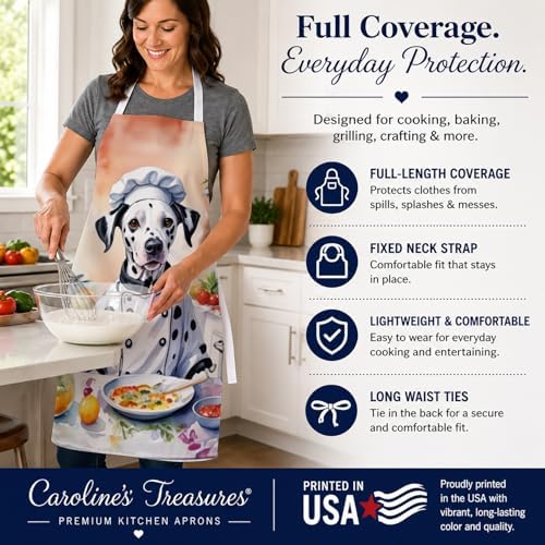 Caroline's Treasures Dalmatian The Chef Apron Cooking Kitchen Server Baking - Image 4