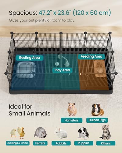 SONGMICS Guinea Pig Cage，Small Animal Playpen - Image 3