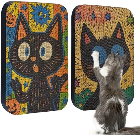 2 Pack Cat Wall Scratcher, Art Cat Scratching Board by LESISSMER