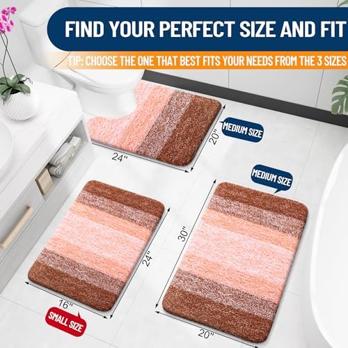 OLANLY Luxury Toilet Rugs U-Shaped 24x20, Soft Absorbent Microfiber Mat - Image 2