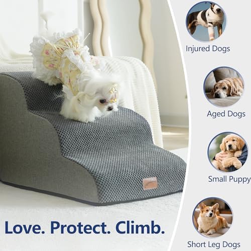 GoGoBunny Dog Stairs for High Bed, 19.7" H 4-Step Ramp Dog Steps - Image 2