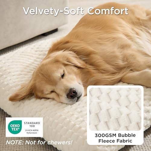 Bedsure XL WashableDog Bed for Crate, Soft Bubble Fleece, Extra Large 41" - Image 2