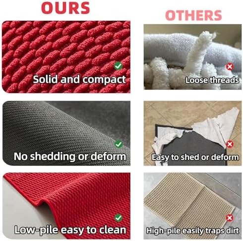 TYUU Christmas Bathroom Runner Rugs, Long Bath Mat Runner Washable Thin Quick - Image 4