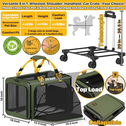 PAWZIDEA Expandable Large Pet Carrier - Image 2