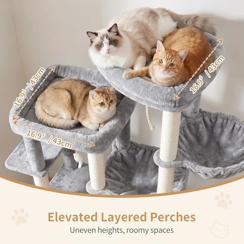 Heybly Cat Tree, 69.7 in Secure Anti-Tip Cat Tower - Image 3