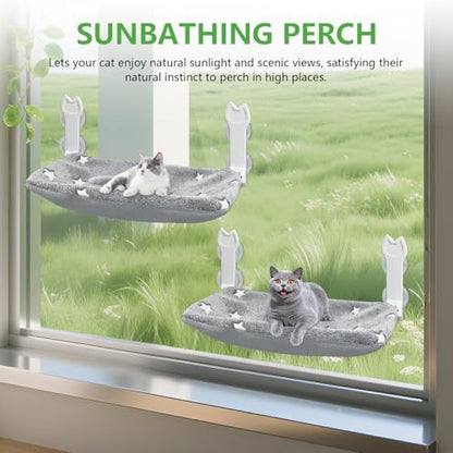 2 Pack Cat Window Perch, Glow in The Dark Foldable Cat Window Hammock - Image 3