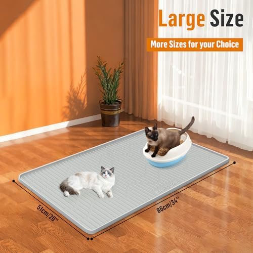 Silicone Cat Litter Box Mat 34"x 20" Extra Large Cat Rubber Mat - Image 6