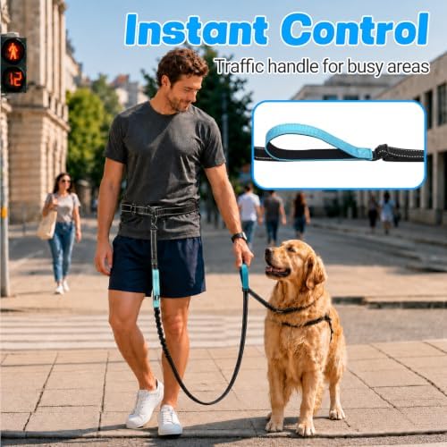 Hands Free Waist Dog Leash, 6-8FT Bungee Leash - Image 4