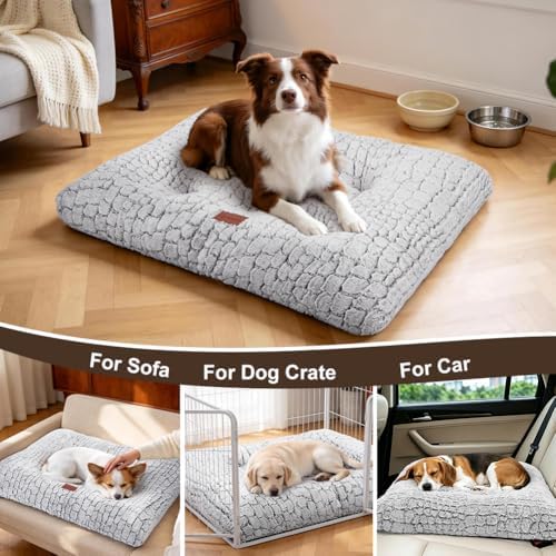 Dog Bed Crate Pad for Small Dogs 42"x28" White - Image 6