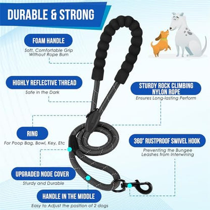 SlowTon Double Leash for Two Dogs, No Tangle & - Image 4
