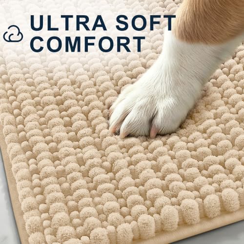 Smiry Dog Door Mat for Muddy Paws 30x20, Ultra Absorbent Chenille Doormat - Image 3