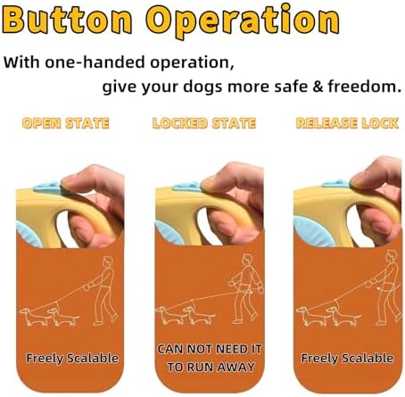 Double Dog Leash for Walking 2 Small Dogs, Dual Retractable 9.8ft Extendable - Image 4