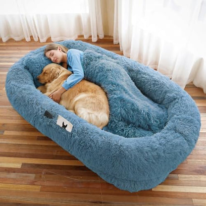 WROS Human Dog Bed, Washable Faux Fur Pet Bed by WROS