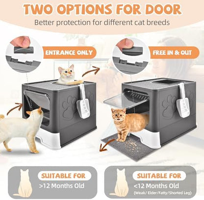 Covered Cat Litter Box, Extra Large Drawer Design - Image 4