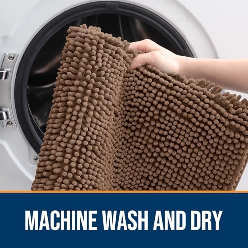 OLANLY Dog Door Mat for Muddy Paws 70x32, Super Absorbent Chenille Mud Mat - Image 5