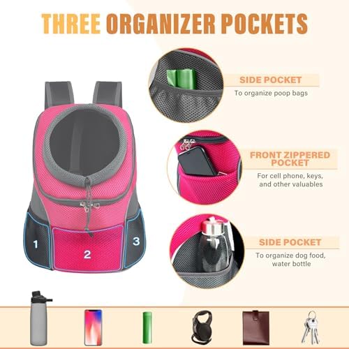 YUDODO Dog Front Carrier Backpack, Adjustable Breathable Dog Backpack - Image 4