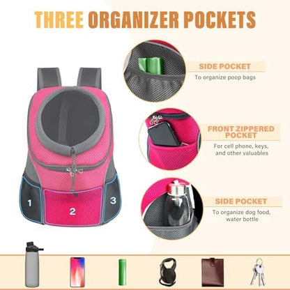 YUDODO Dog Front Carrier Backpack, Adjustable Breathable Dog Backpack - Image 4