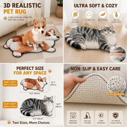 3D Realistic Dog Shaped Bath Mat & Floor Rug - Image 3