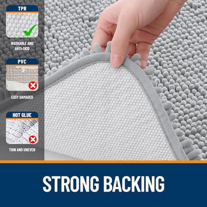 OLANLY Bathroom Runner Rugs 59x20, Extra Soft Absorbent Chenille Bath Rugs - Image 6