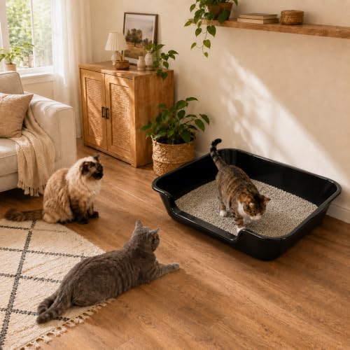 Extra Large Low Entry ABS Cat Litter Box, 2 Pack - Image 2