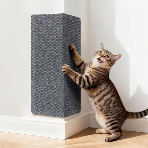 Wall Cat Scratcher for Indoor Cats, Corner Furniture Protector Grey by REFLYING