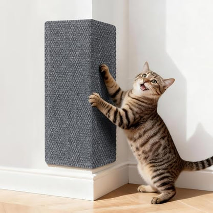 Wall Cat Scratcher for Indoor Cats, Corner Furniture Protector Grey by REFLYING