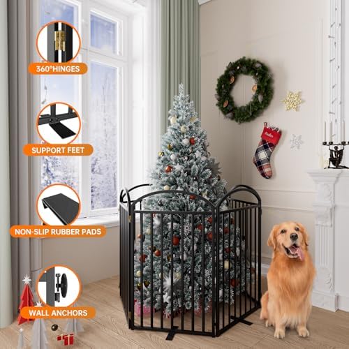 SNUOWU 6 Panels Full Matel Freestanding Dog Gates - Image 5