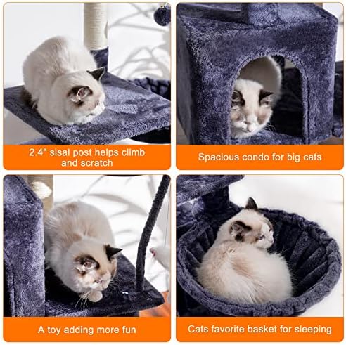Heybly Cat Tree with Toy, 50.4" Cat Tower condo - Image 4