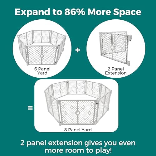 MyPet Paws 2-Panel Petyard Extension in Gray - Image 2