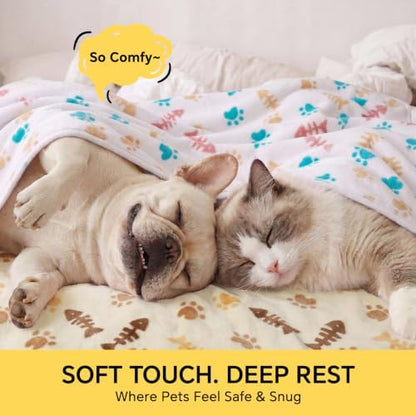 Luciphia 1 Pack 3 Blankets, Cute Cat Printed Fluffy Fleece Pet Blanket - Image 2