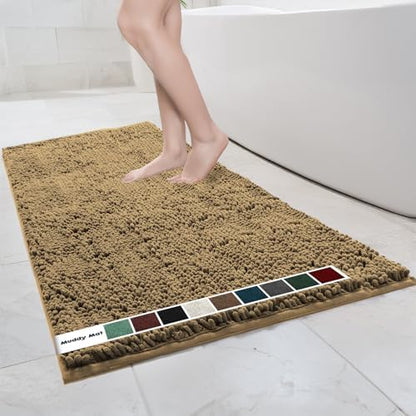 Muddy Mat Chenille Bathroom Rugs Quick Dry Microfiber Mats Non Slip Washable by MuddyMat%C2%AE